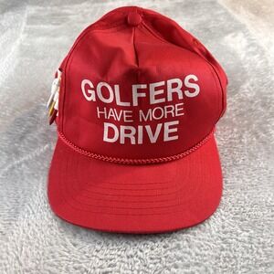 Golfers Have More Drive Red Cotton Adjustable Trucker Cap Hat
